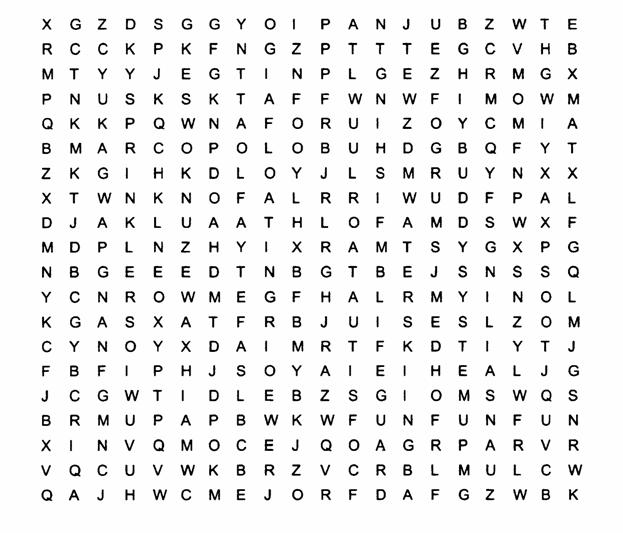 Water Word Search