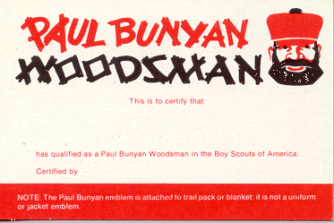 old Paul Bunyan Wallet Card