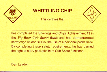 Old version of the Whittling Chip Wallet Card