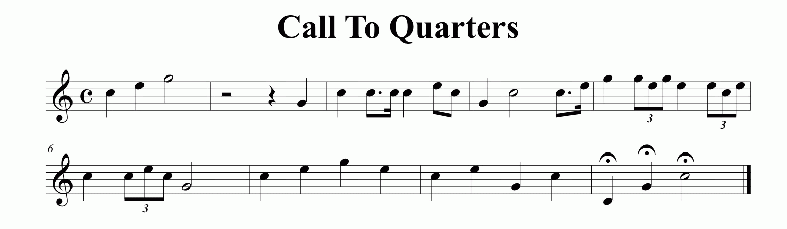 Music for the Call to Quarters bugle call