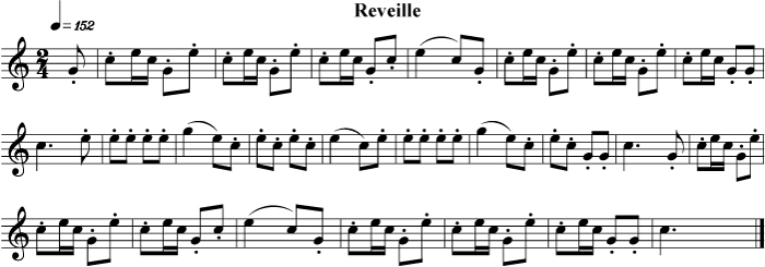 Music for the Reveille Bugle Call